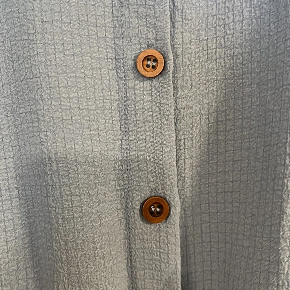 NWT -Solid Color Turn-Down Collar Front Button Casual Dress with cinched waist - Picture 3 of 5
